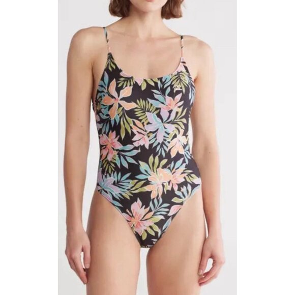 Billabong Beach Babe One Piece Swimsuit Womens L Floral Beach Summer Chic - Picture 1 of 8